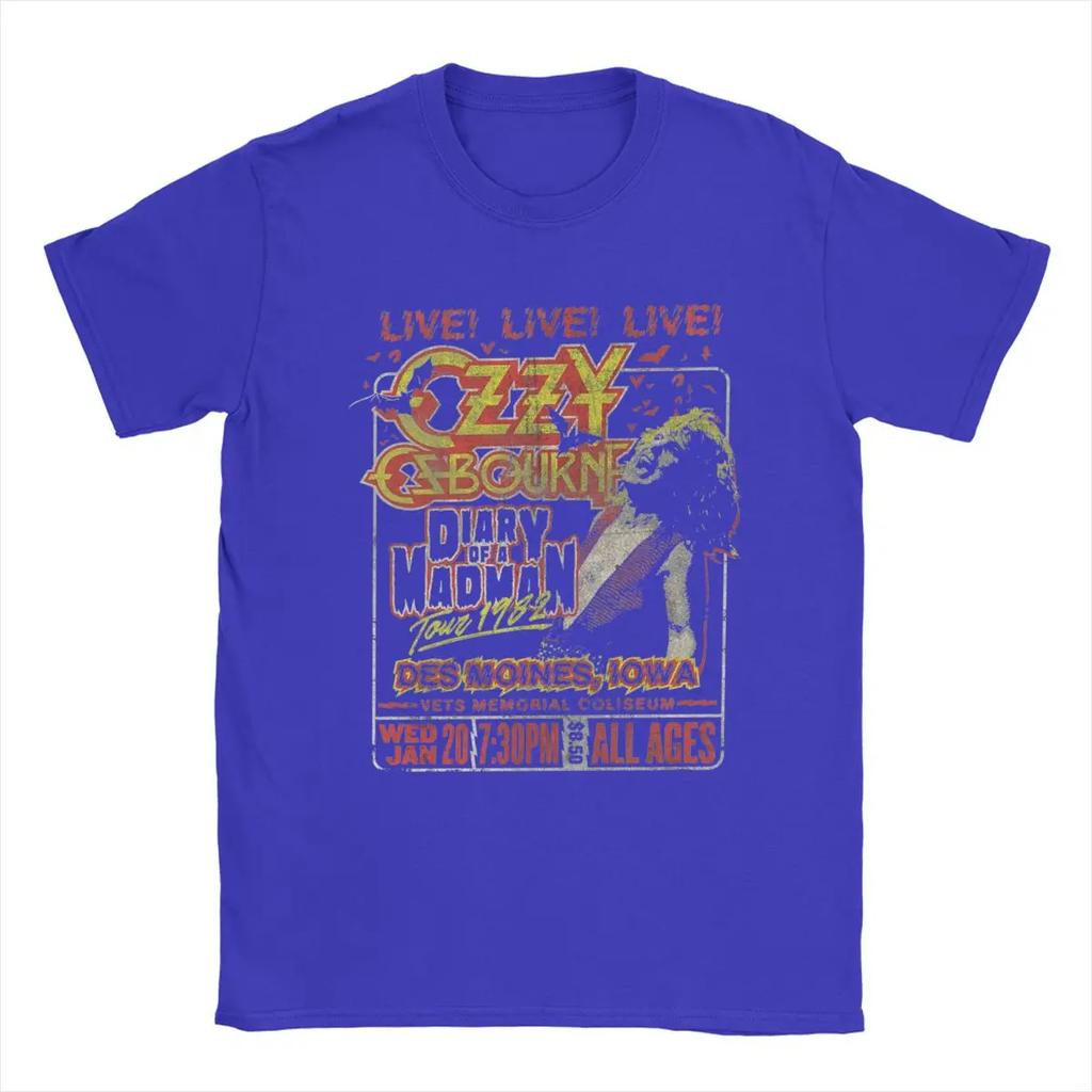 Casualowe na żywo dla wszystkich grup wiekowych Dziennik Ozzy'ego Osbourne'a Koszulki dla mężczyzn Okrągły dekolt Czysta bawełna T-shirt Krótki rękaw T-shirt Duże rozmiary Topy