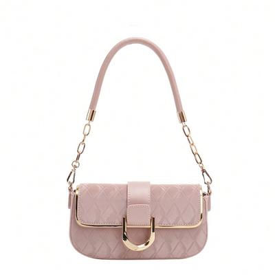 Office Workers Shoulder Bag Diamond Chain Underarm Bag Simple Small Square Bag Women