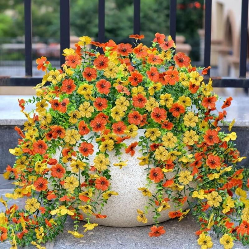 Faux Eucalyptuses Morning Glory Wall Decoration Decorative Silk Greenery For Living Room Garden Party Arrangements