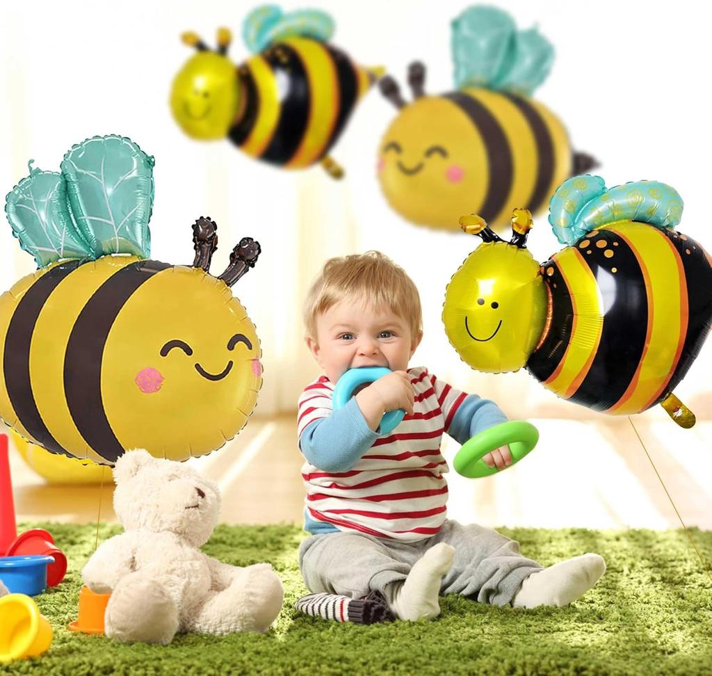 6/10pcs Cute Bee Foil Balloons For Bee Themed Party Birthday Baby Shower Wedding Anniversary Party Decorations Supplies Gifts