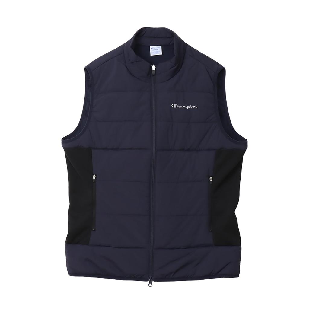 Jacket Stretch Thermal Windproof Water Repellent Script Logo Zip Vest Golf Navy [Champion] Men's C3-AG604