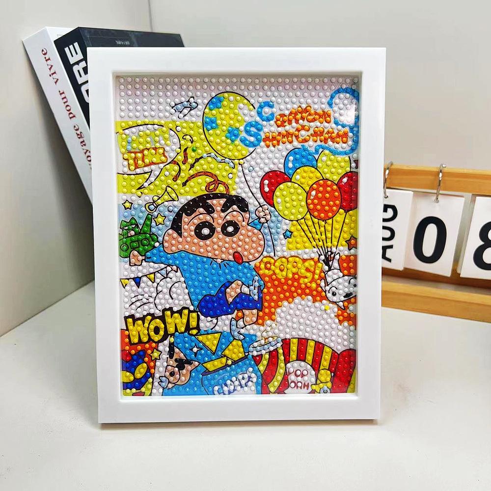 Cartoon Diamond Painting Children's Handmade Diy Diamond Stickers Bedroom Living Room Decorative Painting Masonry Painting with Photo Frame.