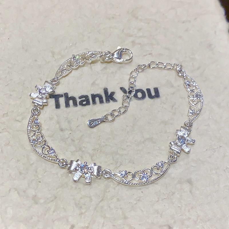 Korean Zircon Bow Lace Bracelet - Chic, High-End, Light Luxury Jewelry