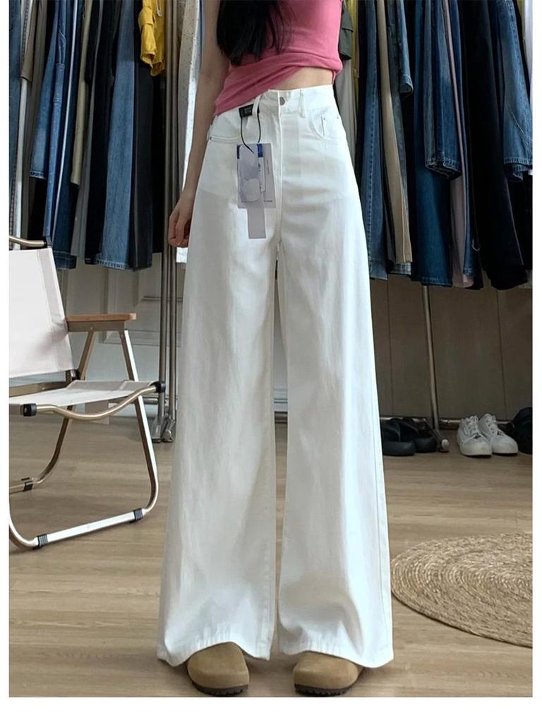 New Plus Size Black Wide Leg High Waist Jeans for Women - Slimming, Loose Drapey Fit, Autumn Wear