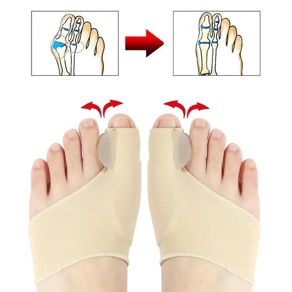 Foot Care Toe Separator Hallux Valgus Bunion Corrector Orthotics Feet Bone Thumb Adjuster Correction Pedicure Sock Straightener