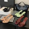 2025 New Summer Fashion Open Toe Women Slipper Slip On Elegant Thin Heel Dress Pumps Ladies Slides Zapatillas De Mujer