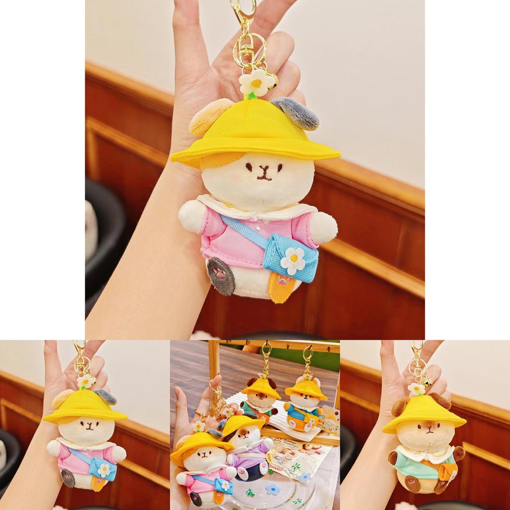 Cartoon Guinea Pig Plush Keyring With Hat And Clothing Design For Kids Backpack Accessories