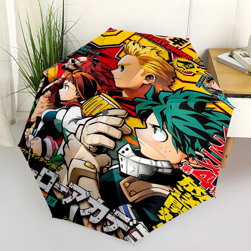 1pc My Hero Academia Automatic Folding Umbrella, Portable 3-Fold Design with 8-Bone Iron Frame, Perfect for Fans, Travelers, Everyday Use, and Festive