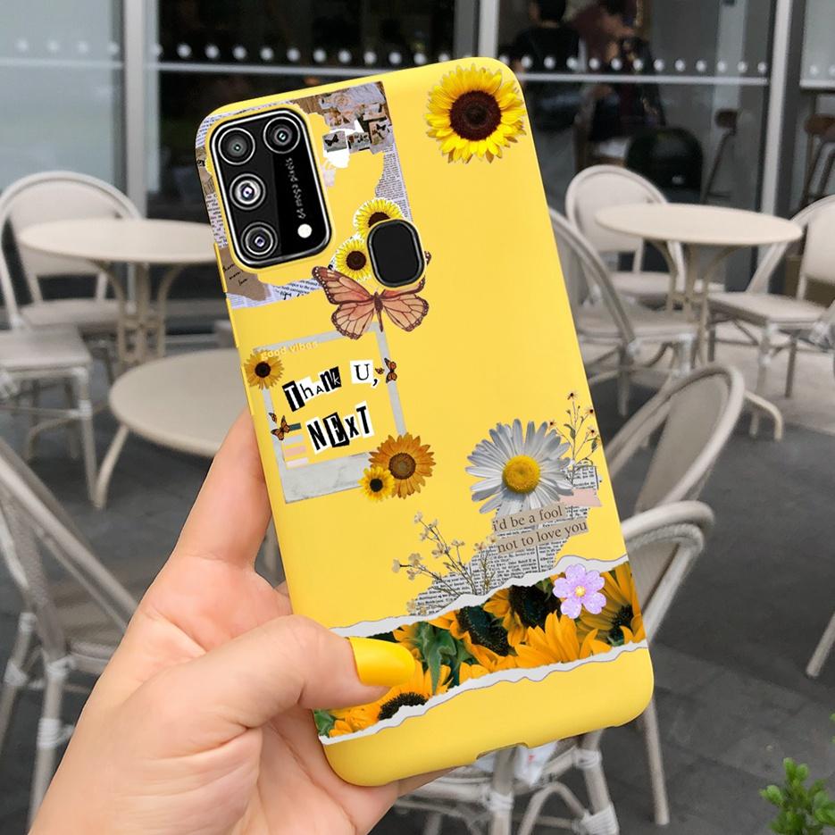 For Samsung Galaxy M31 Case SM-M315F Cute Bear Cartoon Painted Cover Phone Case For Samsung M31 M 31 GalaxyM31 Bumper Soft Funda