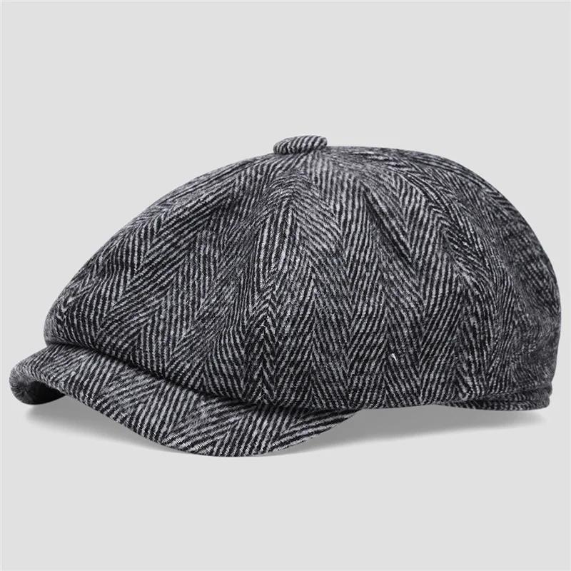 Winter Men Casual Newsboy Hat Gentleman cap Retro BeretHats Wild Casual Hats Unisex Wild Octagonal Capfor Men Street Caps Gorras