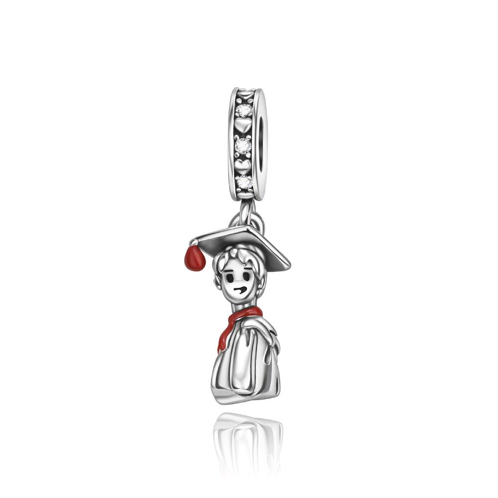 

Ahthen copper Bead Charms Graduating Boy Charm fit Snake Chain Bracelets Necklaces for Women Jewellery Making High Quality