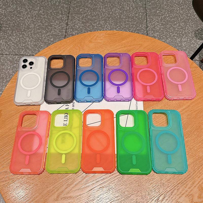 Three-in-one Magnetic Phone Case for IP16 Pro Max Second Generation Colorful for IP16pro Upper and Lower Covers North and South America