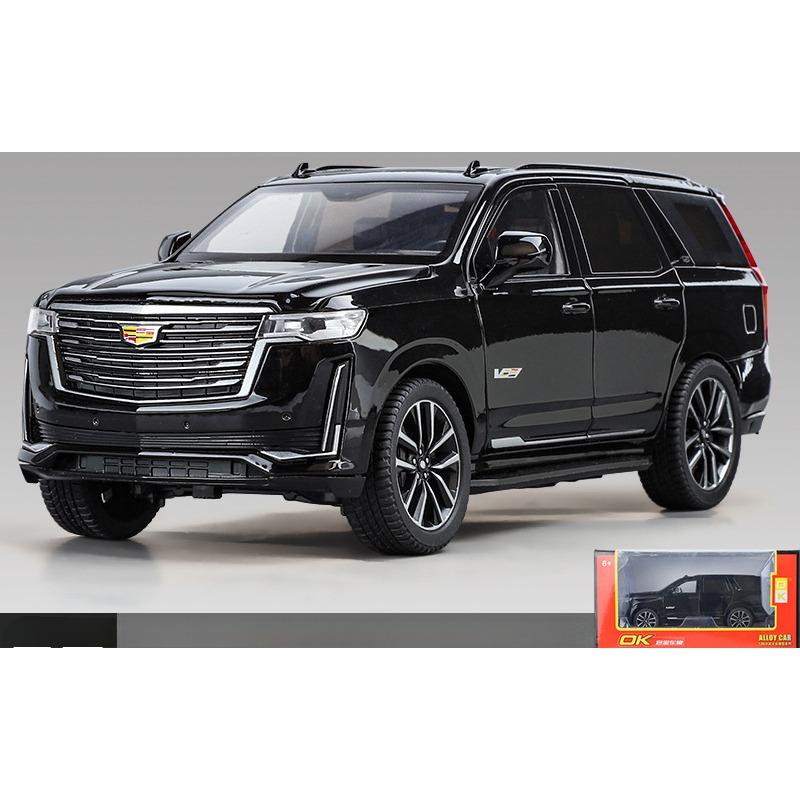 Model Samochodu Cadillac Escalade w Skali 1/24, Odlewany z Metalowego Stopu, Kolekcjonerski Model dla Escalade z Dźwiękiem, Światłem i Napędem Pull Back, Zabawki, Prezenty