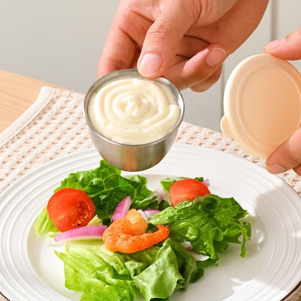 Versiegelter Saucenbecher aus Edelstahl Auslaufsichere Gewürzbox Salatdressingbehälter für Zuhause