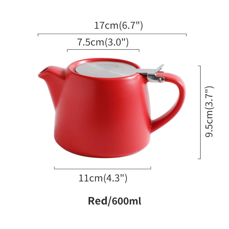 Japanese Style Matte Ceramic Teapot with Stainless Steel Infuser – Wide Range of Colors for Loose Leaf Tea