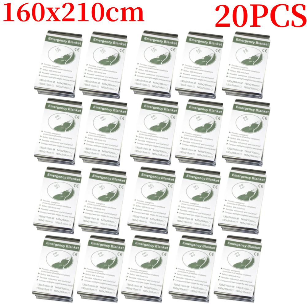 Emergency Thermal Poncho Blanket Lightweight Folding Water Resistant Windproof Sunshade Reusable First Aid Camping Mat Pad Cover