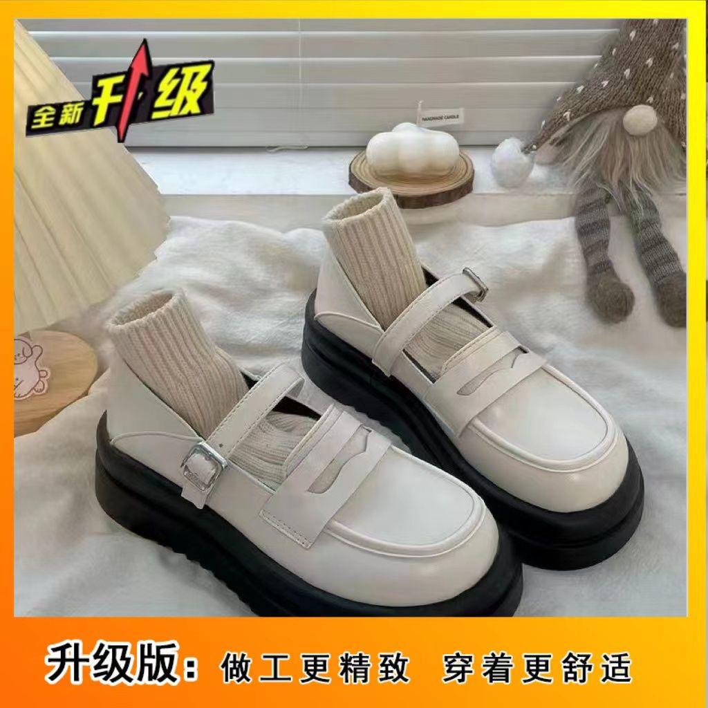 

Невысокий мужчина увеличивает рост, платформа белые маленькие кожаные туфли, женские осенние новые японские jk универсальные туфли Мэри Джейн 40