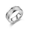 Men's Titanium Steel Rime Silk Pattern Ring - European & American Fashion Jewelry