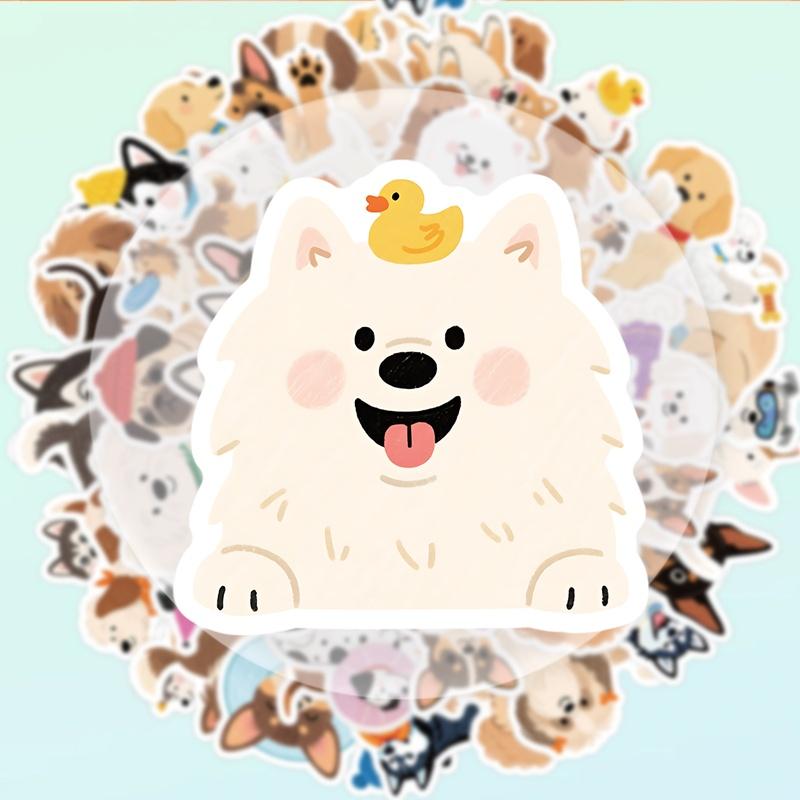 56pcs Hand-Drawn Beloved Dog Stickers, Dog Companion Themed Stickers, Journal Stickers, Doodle Stickers, Suitable for Scrapbooks