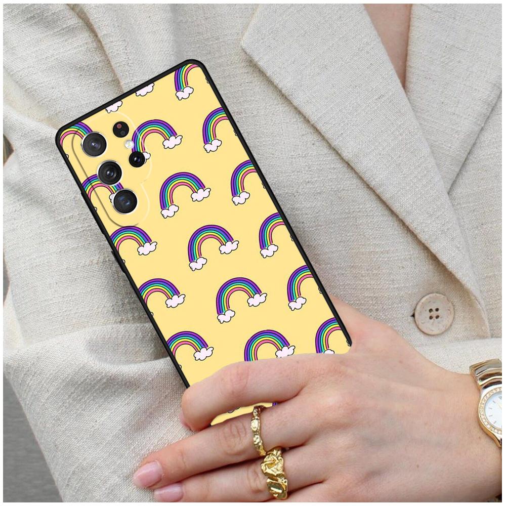 Rainbow Cute Cartoon Cell Phone Case for Samsung Galaxy S26 Ultra S25 S24 S23 S22 S21 S20 Note10 Cover