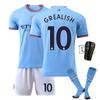 2223 Manchester City Trikot Nr. 17 De Braunet Home Away Kinder Erwachsener 10 Aguero Fußball-Set