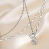 Elegant Korean Style Cupid Heart Titanium Steel Necklace For Unisex Fashion Accessories