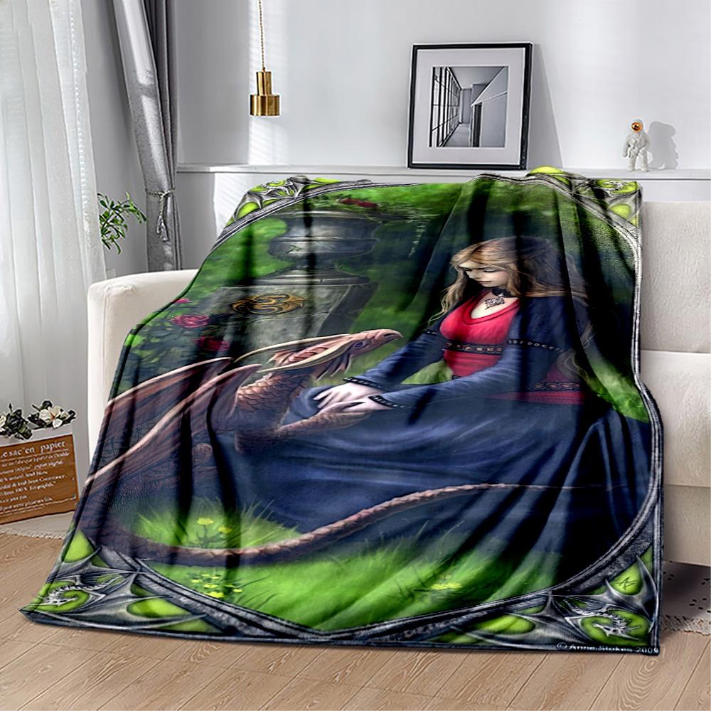 Gothic Style Blanket Comfortable Perfect for Bed Livingroom Sofa for All Seasons Digital Print Suitable for Gifting Relatives and Friends