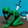 3D Printed Alien Figurine Toy Realistic Articulated Alien Model Stress-relief Fidget Figurine Dynamic Pose Alien Model