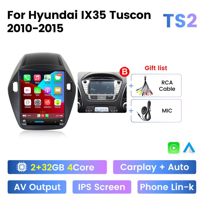 Compatible with 2010-2015 Hyundai IX35 Vertical Screen Android Navigation System for Reverse Imaging.