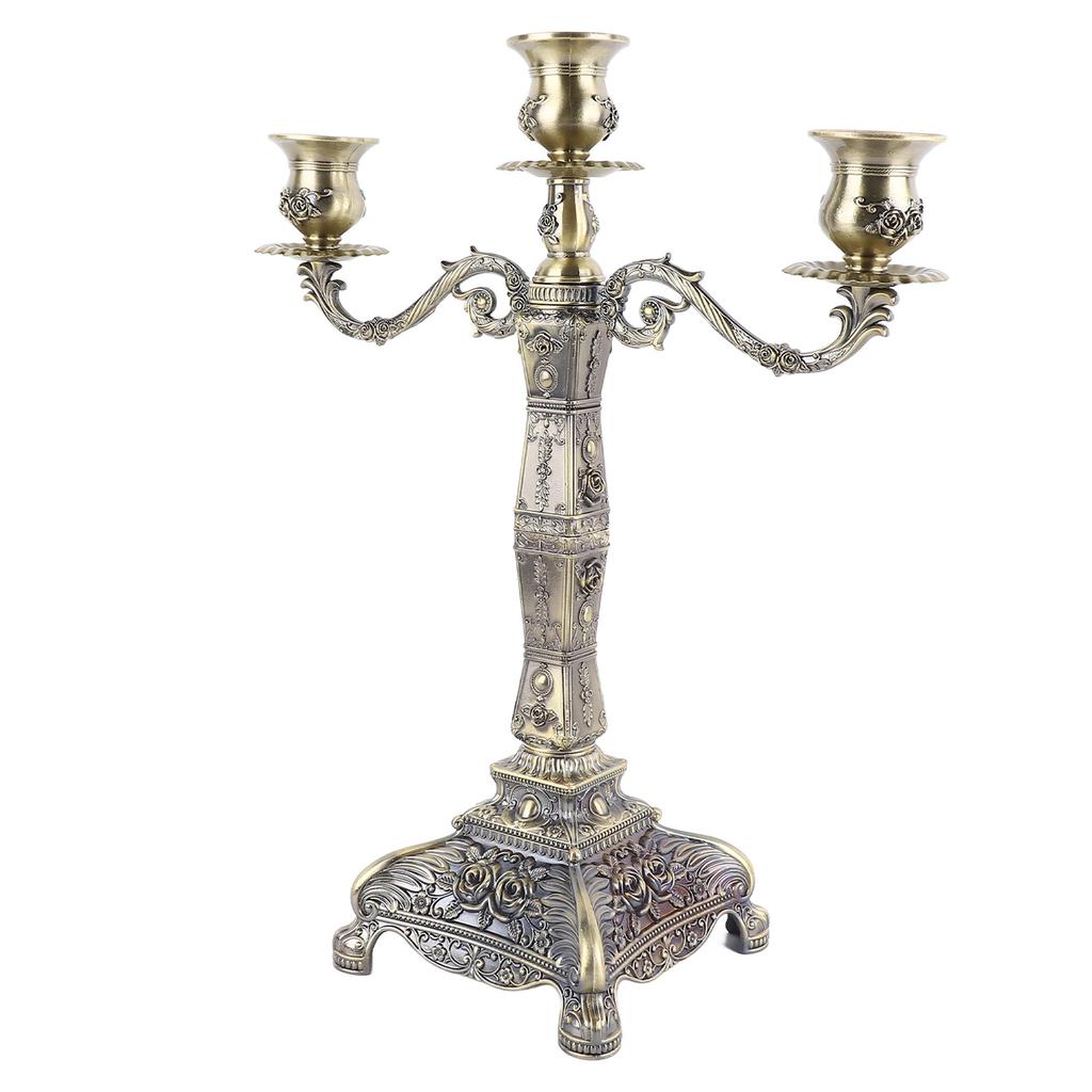 Metal Arms Candelabra European Style Retro Candlestick Holder Romantic Candle Holder Decoration for