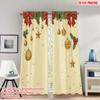 2pcs 2D Flat Printing Popular Christmas Curtains Christmas Ornament Stars Bow Digital Printed Polyester Drapes Party & Holiday