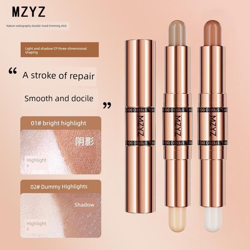 Double-Headed Contour Stick Highlighter Three-Dimensional Modified Nose Shadow Shadow Side Shadow Eye Shadow Pen Female Face Tear Groove Brightening