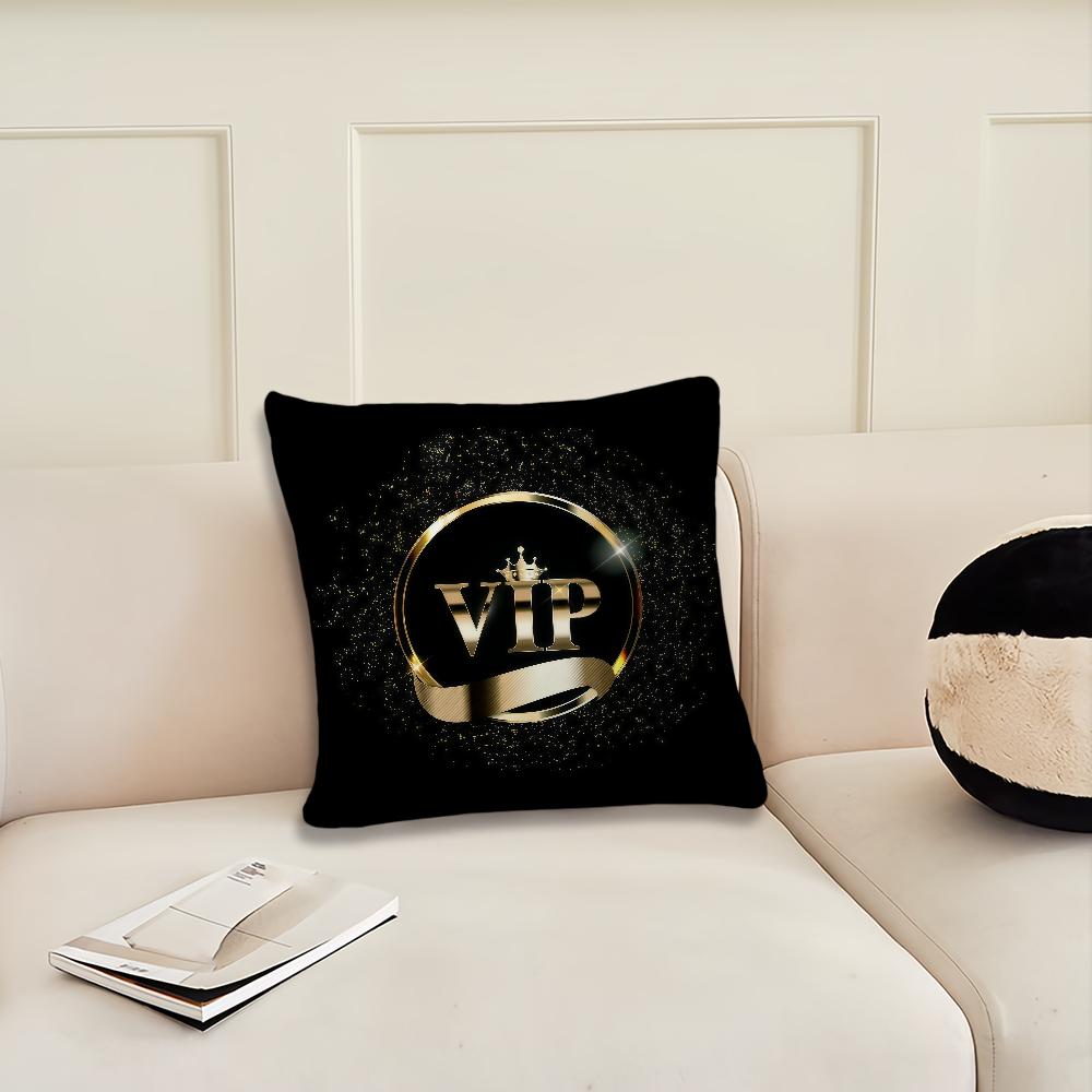 

Fashion VIP logo cool cushion cover Pillow Cover Decoration Room Home Sofa living Office Car Nordic Simplicity 12x12Inch