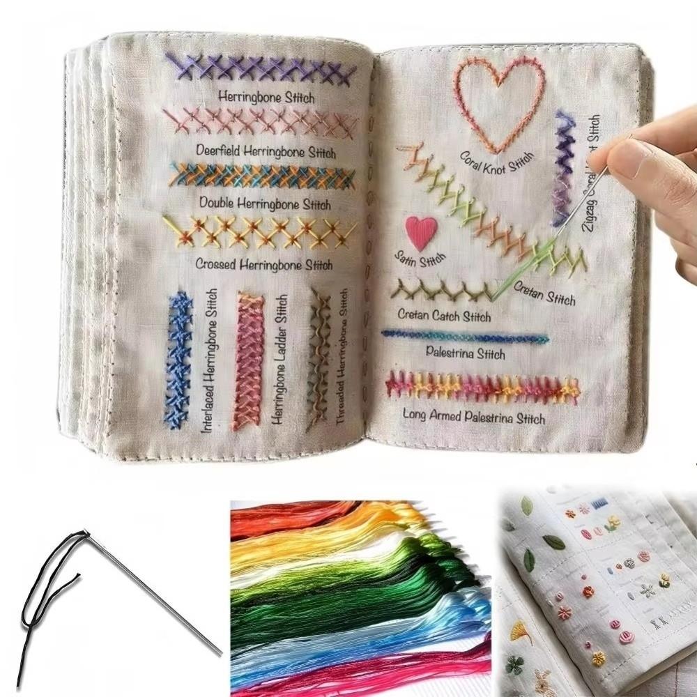Canvas Embroidery Stitch Guide Book Beginner-Friendly Complete Needle Trace Guide  Sewing Class