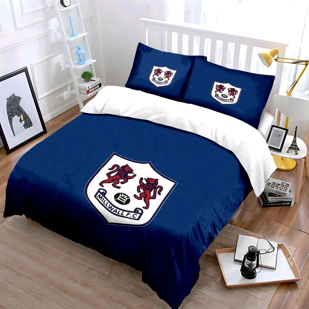 Blue Millwall F.C. Bedding Set Bedding Duvet Cover Set Duvet Cover Pillowcases (1 * Duvet Cover 2 * Pillowcases, without duvet insert)