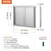 BBQ Access Door, 787x609 Mm Double Outdoor Kitchen Door, Stainless Steel Flush Mount Door, Wall Vertical Door with Recessed Handles , for BBQ Island,
