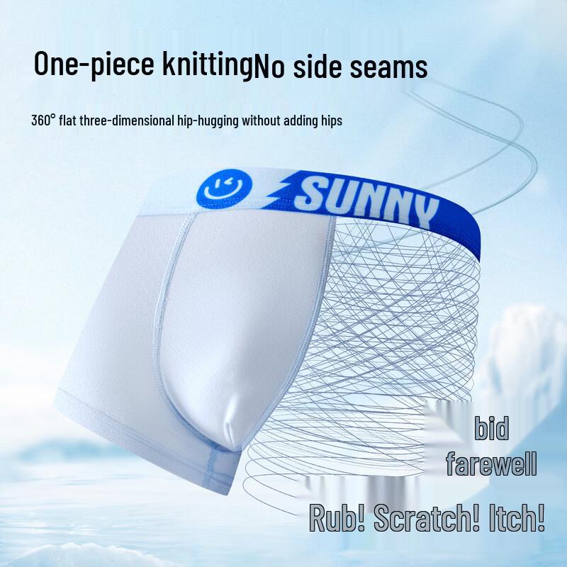 Fen Teng Men's Ice Silk Seamless Antibacterial Boxer Briefs