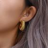Vintage Oversize Chunky Round Circle Clip Earring for Women C Shape Tube Thick Without Pierced Hoop Earclips Jewelry Trendy