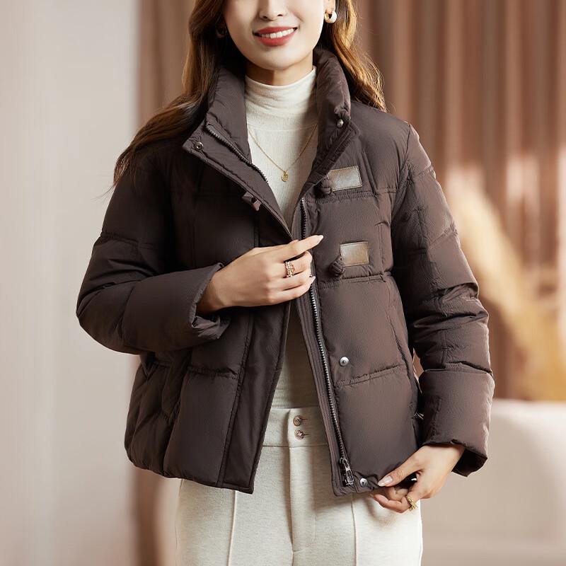 JIANHU Women's Mid-Aged Winter Stand Collar Down Jacket