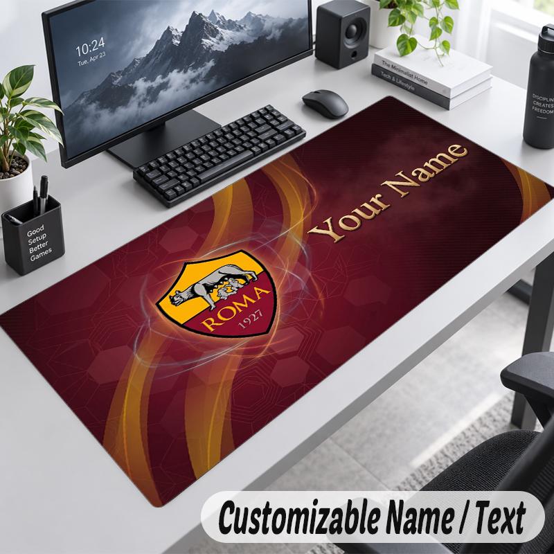 Custom Name Text Mouse Pad AS Roma FC Personalized Desk Pad For Work And Gaming