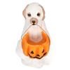 Halloween Ghost Dog Statue Resin Pumpkin Dog Ornament Cute Spooky Ghost Dog Figurine for Indoor Outdoor