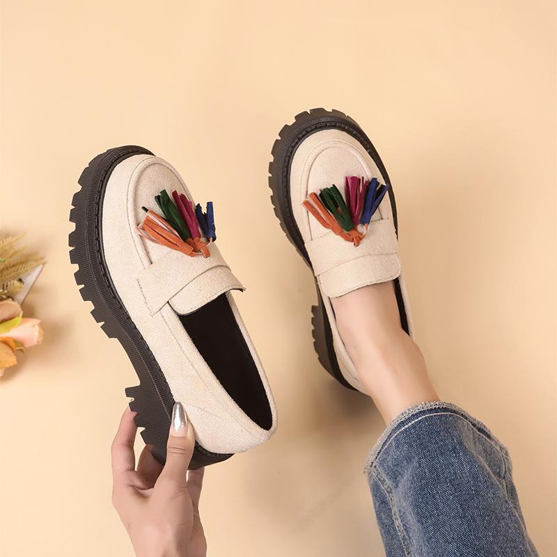 Fashion Women Sneakers New Plus Size British Style Tassel Sneakers Women Platform Office Light Casual Designer Shoes Zapatos De Mujer