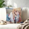 Kwaii Anime MMarin Kitagawa  Decorative Polyester Throw Pillow Cover Square Suitable for Home Office Coffee Shop Decor
