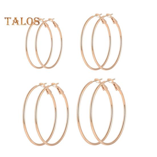 

4 пары женских обручей разных размеров, круглые серьги, полированные гальванические украшения для ушей, ювелирные изделия, комплект висячих серег для леди и клуба розового золота