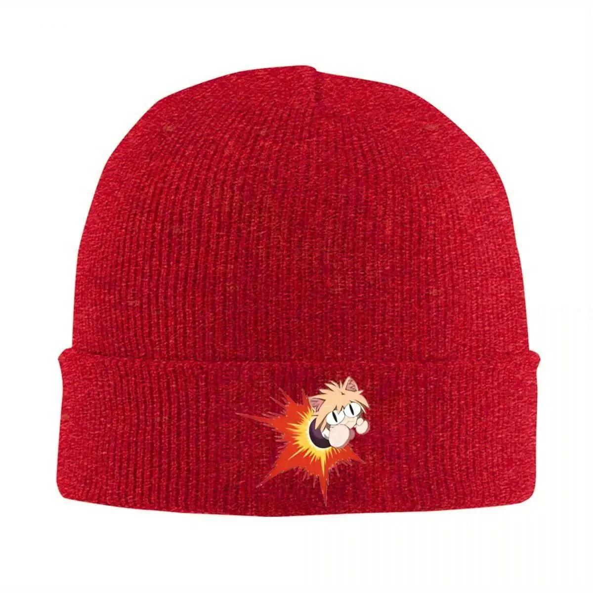 

new Neco Arc Bonnet Hats bow pilk Knitted Hat Adult Unisex Casual Elastic Beanie Hats Autumn Winter Outdoor Sport Graphic C
