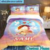 3PCS Custom Name cartoon Park Bedding Set Printed Duvet Cover Closure Includes 1 Duvet Cover & 2 Pillowcases for All Seasons Bedroom Decor