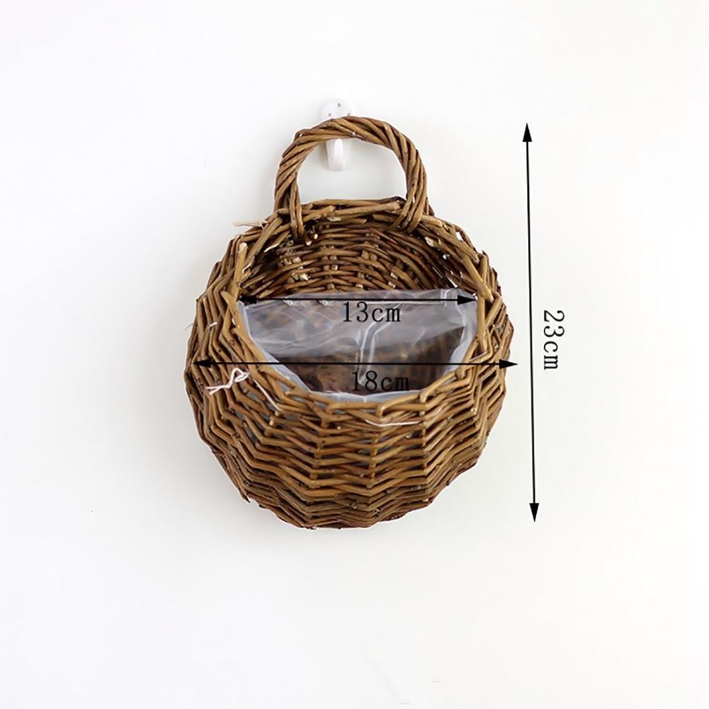 Handmade Wicker Rattan Basket Nest Flower Pot Planter Hanging Vase Container