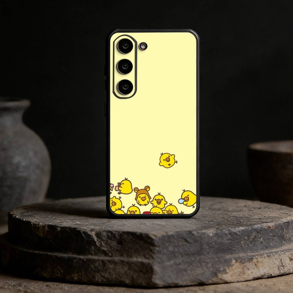 Yellow Duck Cute Phone Case For Samsung Galaxy A91,80,73,72 ,71,53,52,32 ,31,22,21s,20,Soft Black Case