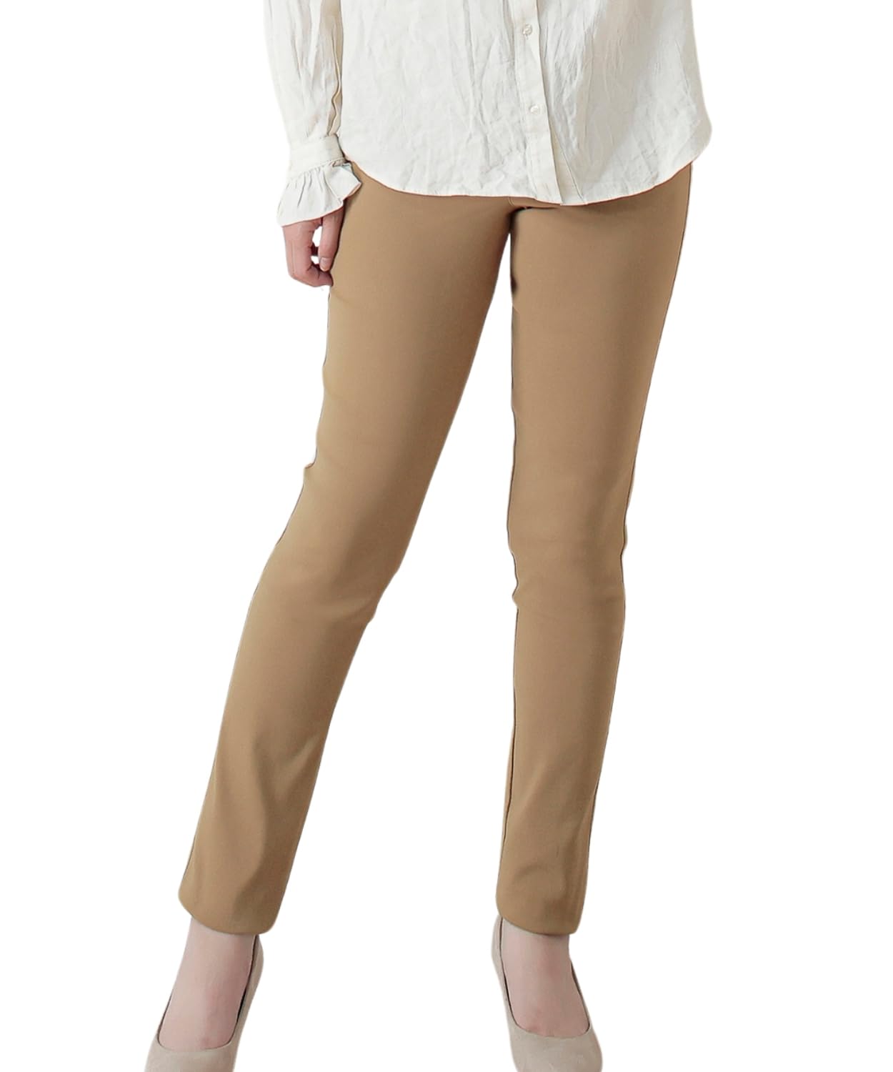 

Зеленые узкие эластичные брюки Пахира, приталенные и удобные, эластичные плюс высокие удлиненные длинные цвета, офисные однотонные весенне-осенние для повседневной носки, женские брюки, бежевый