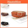 Simple Color Solid Women Belt With Twists Square Button Fashionable Versatile